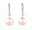 Earrings - E122 - Glass Pearl Drops (10 mm) hung on Silver Tone Leverbacks ~ Rose Pink
