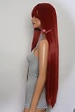 Epic Cosplay Persephone Dark Red Long Straight Wig 40 Inches (12DR)