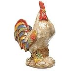 Large Porcelain French Country Rooster Figurine/Statue For Kitchen And Home Decor