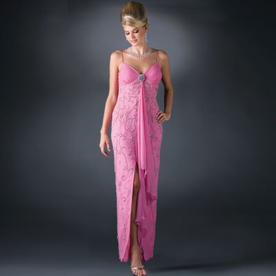 Formal Evening Gown. Silk Beaded Dress for Prom, Party, Wedding by Sean Collection (70082)