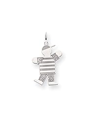 14k White Gold Kid Charm