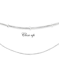 Sterling silver snake and bead chain necklace, 16 inch