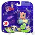Littlest Pet Shop Assortment 'A' Series 1 Collectible Figure Pink Seahorse with Inner Tube, Visor, and Sunglasses