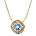 14k Yellow Gold 5.5mm Aquamarine Pendant w/Chain 18