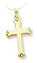 14k Yellow Gold Polished Hollow Cross w/ Beaded Ends on 18" Yellow Gold Chain