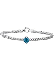 Sterling Silver Blue Topaz Bracelet