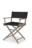 Telescope Casual Heritage Dining Height Director Chair, Rustic Grey Finish with Black Cover