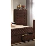 Kirviller Solid Wood Marble Top Chest , Dark Merlot Finish