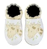 Robeez Giraffe -- White Soft Sole Baby Shoes , 6-12 months