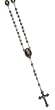 Metal Rosary with Clasp - Divine Mercy - 6mm Rose Shaped Beads - 18in. Chain - IMPORTED FROM ITALY