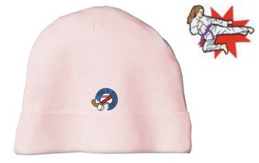 Embroidered Infant Rib Knit Beanie with the image of: female martial arts