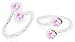 Round Cut Pink Cz Toe/Pinky Ring Sterling Silver