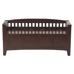 Split-Seat Wood Storage Bench