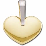 Two Tone Bare Puff Heart Pendant
