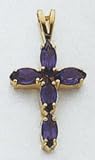 14kt Gold Amethyst Cross Pendant - XR880