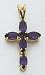 14kt Gold Amethyst Cross Pendant - XR880