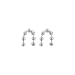 Sterling Silver U Ball Stud Dangle Hoop Earrings