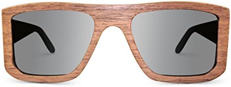 WOOED Zeitgeist Reclaimed Walnut Wooden Sunglasses, Large, Brown