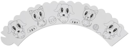 EuroQuest Imports Kids' Color-Me Cupcake Wraps with Pets Design, 12-Pack