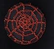 Red Metallic Spider Web Crocheted Hair Bun Cover- MEDIUM