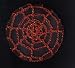 Red Metallic Spider Web Crocheted Hair Bun Cover- LARGE