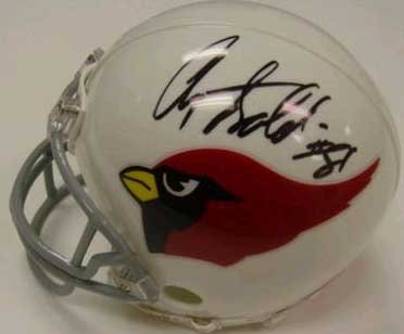 ANQUAN BOLDIN SIGNED AUTOGRAPHED ARIZONA CARDINALS MINI HELMET + HOLOGRAM