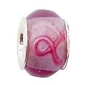 LovingtheBead © 'Pink Carnival' Bead Murano Glass Slide-on & Slide-Off Bead Charm