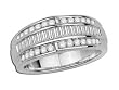 14K White Gold Diamond Band - 0.75 Ct.
