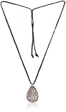 Presh Mauve Sari Fabric Silver-Plated Teardrop-Shape Pendant Necklace