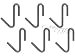 Kitchen & Housewares : Enclume DRPHS-HS Decor Pot Hook, Set of 6, Hammered Steel