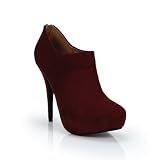 Hidden Platform High Heel Ankle Bootie Burgundy