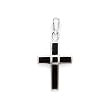 Onyx Cross Pendant Set in Fine 925 Silver