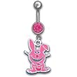 Happy Bunny Pink Gem Original Dangle Belly Ring