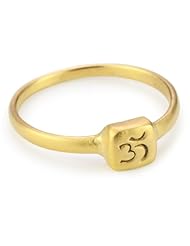 Satya Jewelry Gold Vermeil Etched Om Ring, Size 7