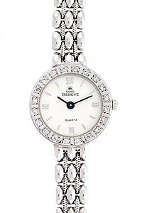 Euro Geneve 14k White Gold Women's Diamond Watch