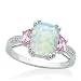 Jewelry : Created Opal, Pink Sapphire and Diamond Ring
