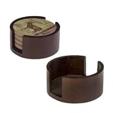 Circular Walnut Coaster Holder - Style H92