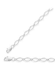 20" 3.5mm (1/7") Long and Short Alternating Link Chain 925 Sterling Silver