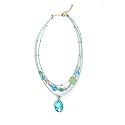 Glass and Brass Beads, Brass Aqua Pendant "No More Teardrops Pendant [Aqua]" -Fair Trade Gifts