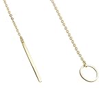 SUNNOW Women’s Simple Gold Ring Circle Bar Pendant Shiny Alloy Short Necklace thumbnail