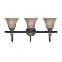 Westinghouse 64089 Symphony Hall Three-Light Upward Wall Sconce, Distressed Black with Speckled Bronze Globes
