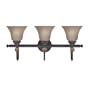 Westinghouse 64089 Symphony Hall Three-Light Upward Wall Sconce, Distressed Black with Speckled Bronze Globes