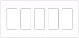 Lutron Dimmers CW5 5-Gang Wallplate White Claro wall plates Lighting