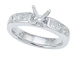 0.65 cts Princess Diamonds Engagement Ring - Platinum, 18kt White or Yellow Gold