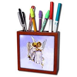 Angels - Angel Kiss - Tile Pen Holders-5 inch tile pen holder