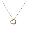 10k Pol Yellow Gold Heart Charm on 18in Singapore Chain