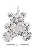 Sterling Silver Teddy Bear With Heart Charm