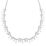 CZ Diamond Sterling Silver Glitz Wedding Necklace by Glitzs