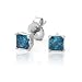 $99.00 14k Gold 1/3-Carat Princess-Cut Blue Diamond Studs