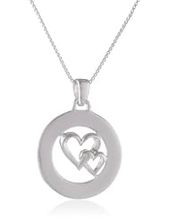 Sterling Silver "Marvelous, Original, True Blue, Heaven Sent, Encouraging, Ray Of Sunshine" Double Heart Pendant Necklace , 18"